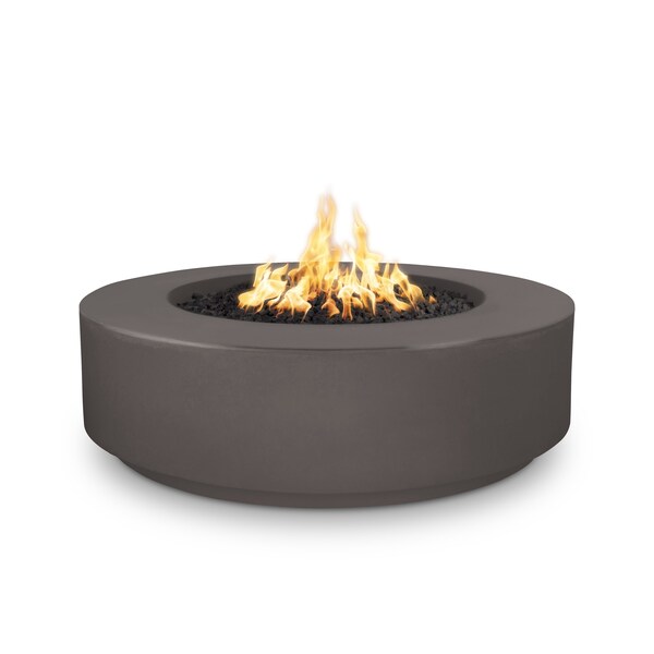The Outdoor Plus 42 Round Florence Fire Pit, GFRC Concrete, Chestnut, Plug & Play Electronic Ignition, Natural Gas - OPT-FL4224EKIT-CST-NG