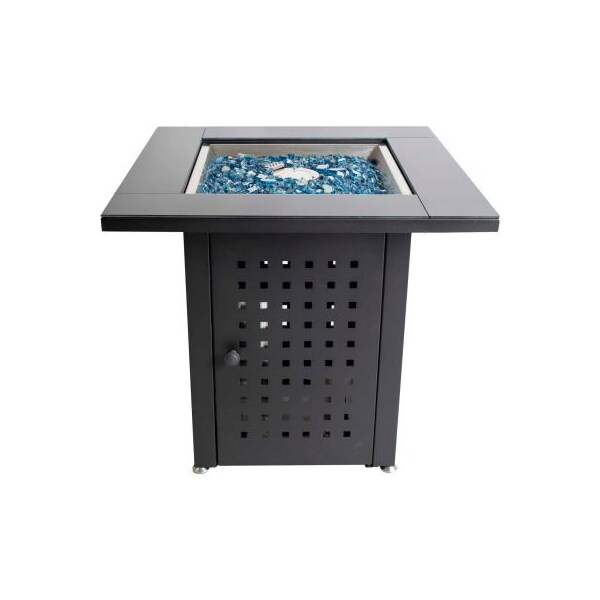 Dyna-Glo Pleasant Hearth Lockwood Gas Fire Pit Table 40000 BTU Matte Black / Glass Top - OFG012T