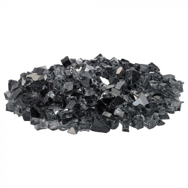 American Fire Glass 1/2 in Gray Reflective Fire Glass, 10 Lb Bag - AFF-GRYRF12-10