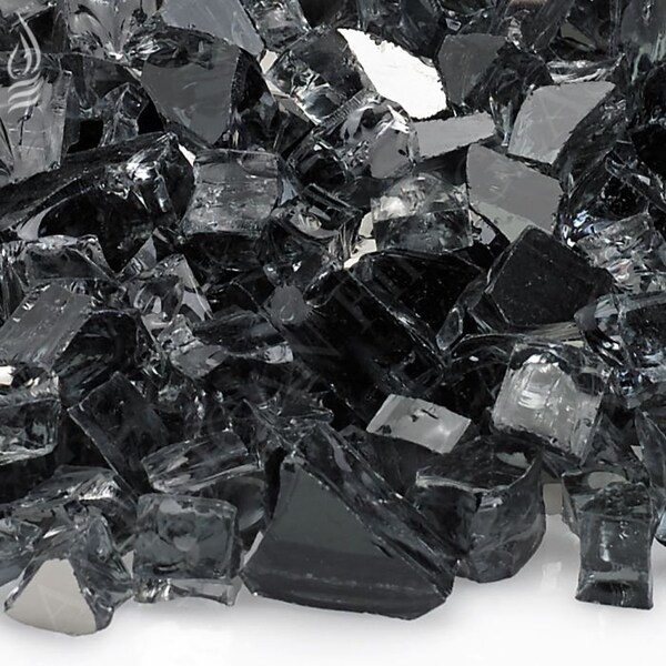 American Fire Glass 1/2 in Gray Reflective Fire Glass, 10 Lb Bag - AFF-GRYRF12-10