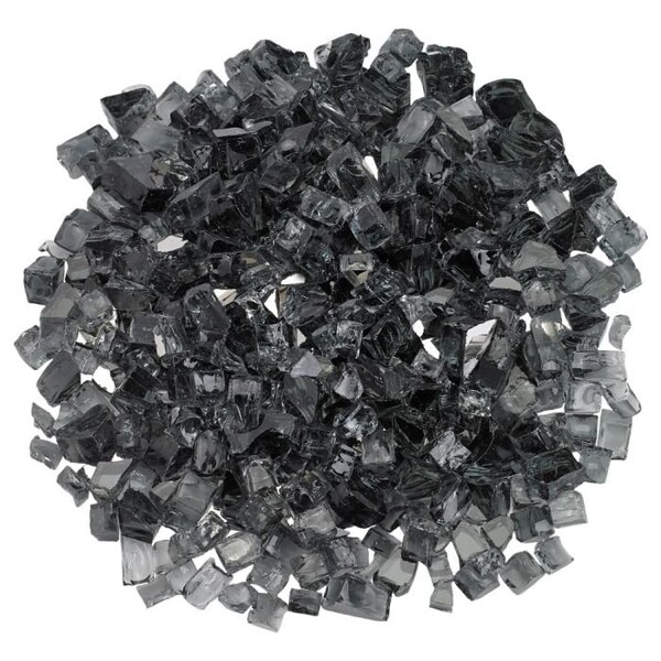 American Fire Glass 1/2 in Gray Reflective Fire Glass, 10 Lb Bag - AFF-GRYRF12-10