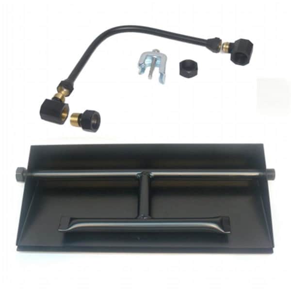 Tretco 27 in. Powder Coated Dual Burner Pan Kit, Natural Gas - OB2-BK2-30-NG