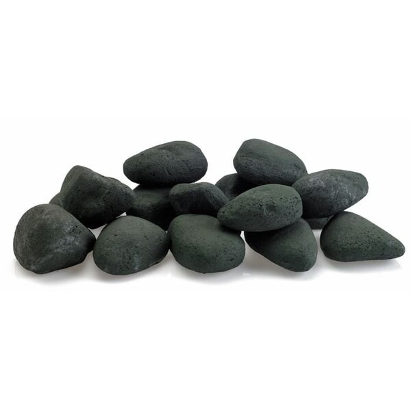 American Fire Glass Matte Black Lite Stones Set - 15 Stone Set - AFG-LSTONE-MB-15