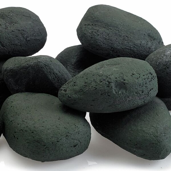 American Fire Glass Matte Black Lite Stones Set - 15 Stone Set - AFG-LSTONE-MB-15