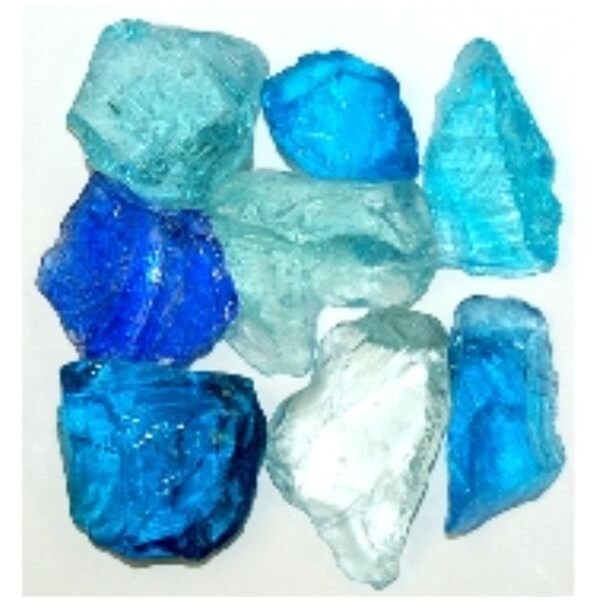 American Specialty Glass Recycled Chunky Glass, Caribbean Mix - Medium - 0.5-1 in. - 1 lbs - LCARIBBM-1