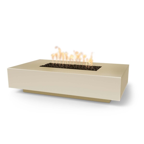 The Outdoor Plus 90 Rectangular Cabo Fire Pit, GFRC Concrete, Vanilla, Plug & Play Electronic Ignition, Natural Gas - OPT-CBLN90EKIT-VAN-NG