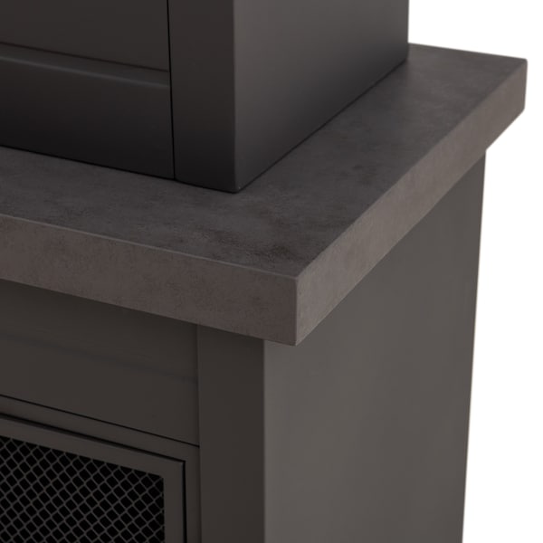 Sunjoy Wood Burning Fireplace, Matte Black, Steel, with Chimney, Log Holders, and Cover - A304004830