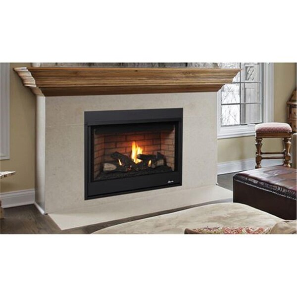 Perfectpillows 33 in. DRT 2000 Direct Vent Top Vent Electronic Ignition Fireplace - Black - PE1070983