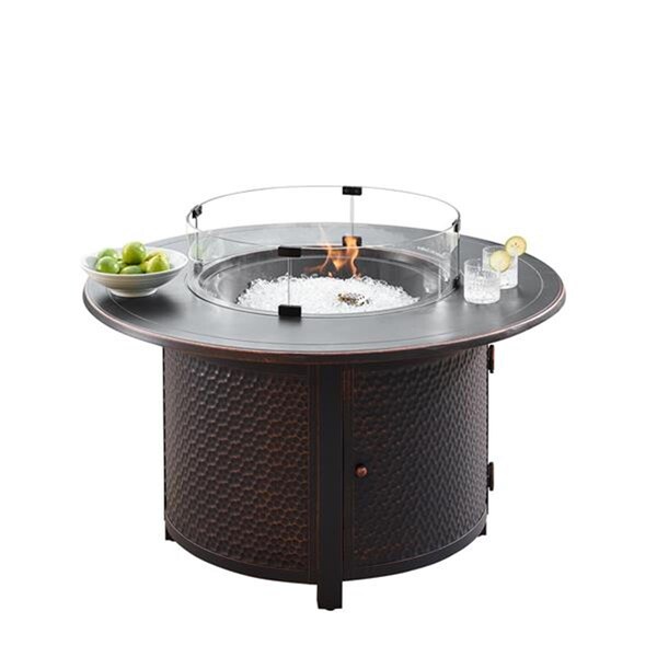 Oakland Living Oakland Living  44 in. Aluminum Outdoor Round Propane Fire Table, Antique Copper - MATERA-FPT-AC