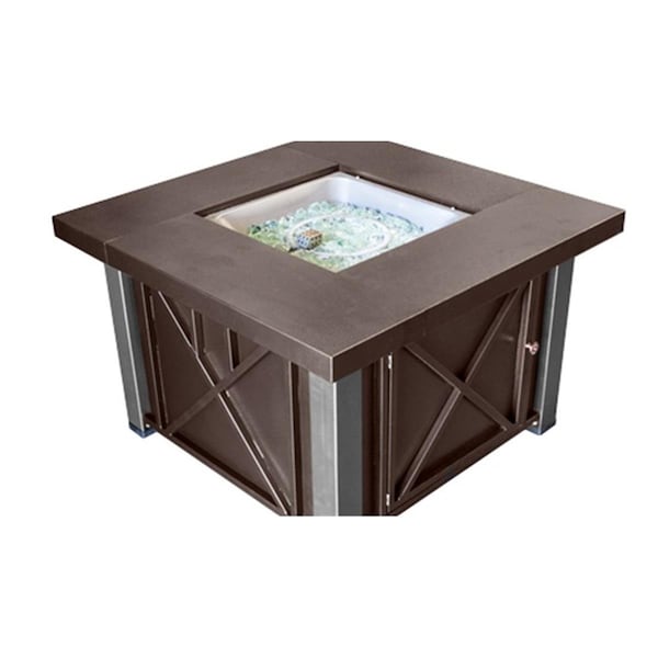 Gardencontrol Decorative Hammered Bronze Fire Pit with Stainless Steel Legs & Lid - GA2772835