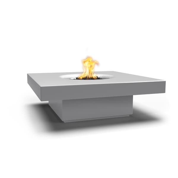 The Outdoor Plus Balboa 48 Concrete Fire Pit - 110V Plug & Play Electronic Ignition - White Limestone - Natural Gas - OPT-BAL48EKIT-LIM-NG