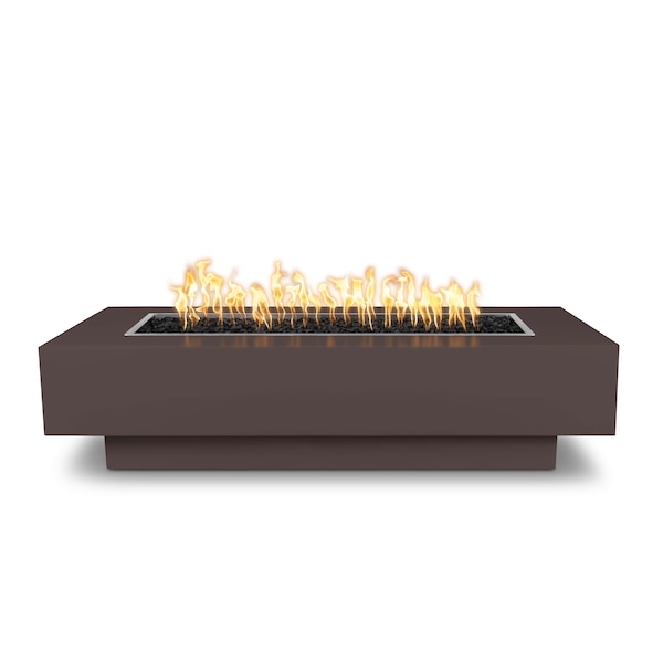The Outdoor Plus 108 Rectangular Coronado Fire Pit, Powder Coated Metal, Java, Match Lit with Flame Sense, Natural Gas - OPT-CORPC108FSML-JAV-NG