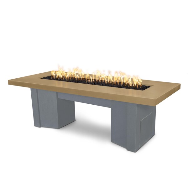 The Outdoor Plus 78 Alameda Fire Table Smooth Concrete, Brown Concrete Top, Gray Powder Coat Base, Natural Gas - OPT-ALMGFRC78FSEN-BRN-GRY-NG