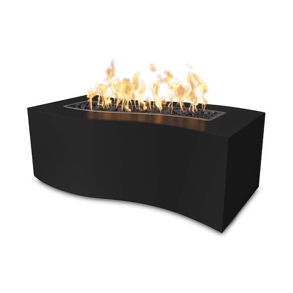 The Outdoor Plus 60 Rectangular Billow Fire Pit - Powder Coated Metal - Black - Match Lit - Liquid Propane - OPT-BLWPC60-BLK-LP