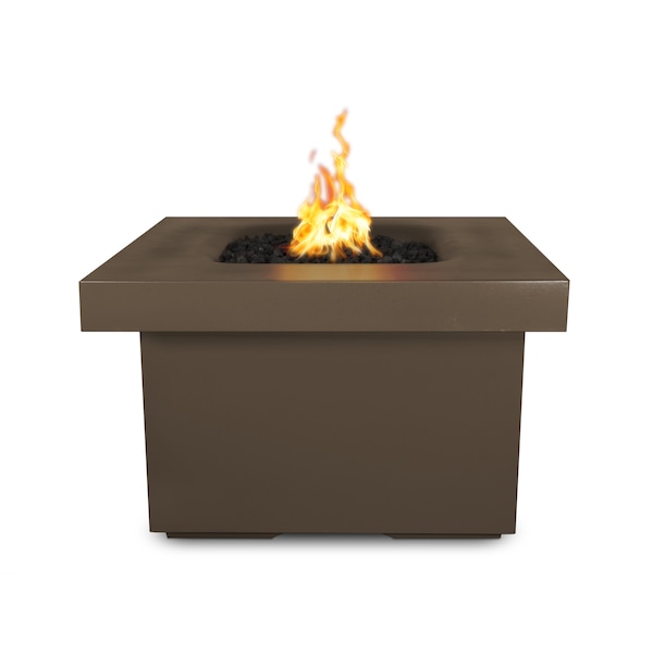 The Outdoor Plus 36 Square Ramona Fire Table - GFRC Concrete - Chocolate - Match Lit - Natural Gas - OPT-RMNSQ36-CHC-NG