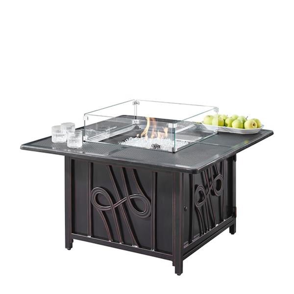 Convenience Concepts 42 in. Aluminum Outdoor Square Propane Fire Table, Antique Copper - HI3119703