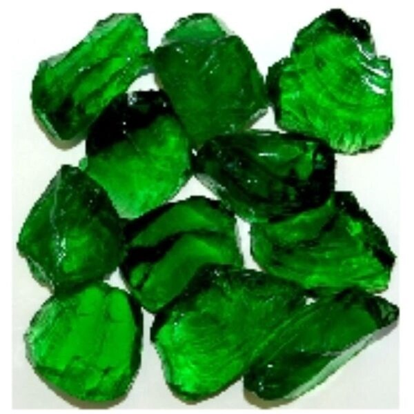 American Specialty Glass Recycled Chunky Glass, Green - Medium - 0.5-1 in. - 3 lbs - LGREENZM-3