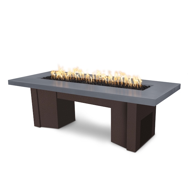 The Outdoor Plus 60 Alameda Fire Table Smooth Concrete, 110V Play Electronic Ignition, Gray Concrete Top, Liq. Propane - OPT-ALMGFRC60EKIT-GRY-CPV-LP