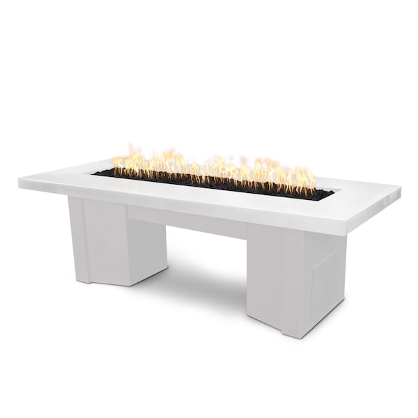 The Outdoor Plus 60 Alameda Fire Table Smooth Concrete, Match Lit, White Limestone Concrete Top, Liquid Propane - OPT-ALMGFRC60-LIM-WHT-LP