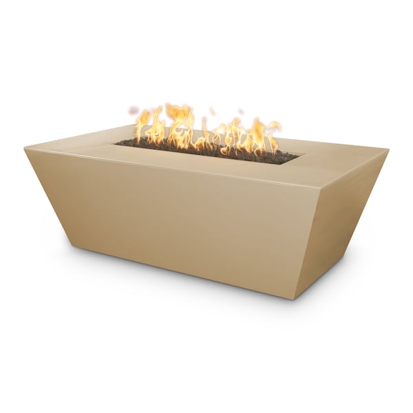 The Outdoor Plus 60 Rectangular Angelus Fire Pit - GFRC Concrete - Brown - Match Lit - Liquid Propane - OPT-AGLGF60-BRN-LP