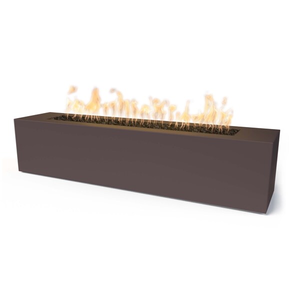 The Outdoor Plus 72 Rectangular Carmen Fire Pit, Powder Coated Metal, Java, Plug & Play Electronic Ignition, Natural Gas - OPT-CRMPC7216EKIT-JAV-NG