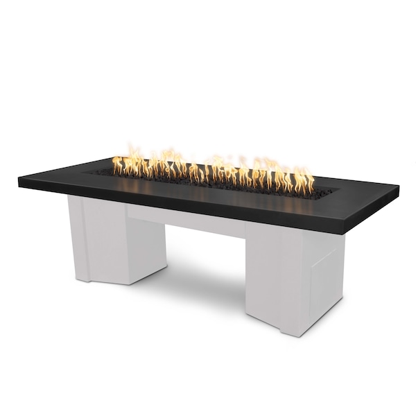 The Outdoor Plus 48 Rectangular Alameda Fire Table, Powder Coated Metal, Plug, Play Electronic Ignition, Liquid Propane - OPT-ALMPC48-BWCEKIT-LP