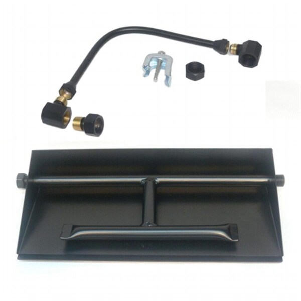 Tretco 21 in. Powder Coated Dual Burner Pan Kit, Natural Gas - OB2-BK2-24-NG