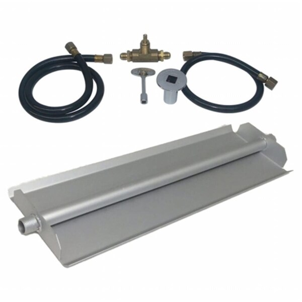 Tretco 30 in. 14GA Powder Coated Linear Burner Pan Kit, Natural Gas - OB5-BK1-30-NG