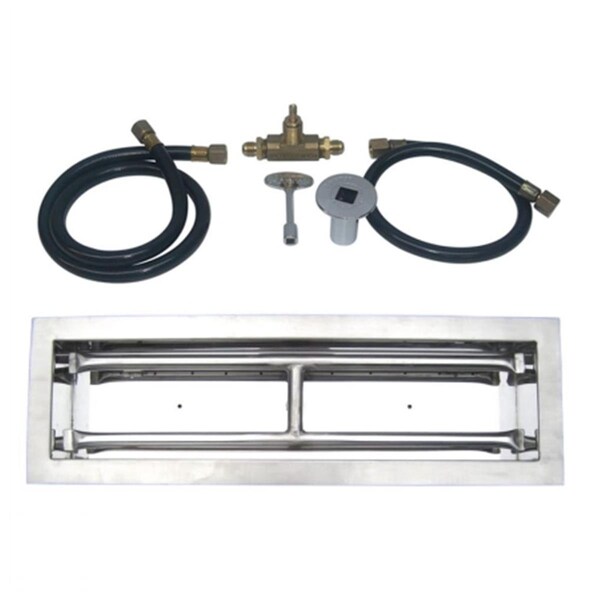 Tretco 18 in. Stainless Steel Drop-In Rectangular Burner Kit, Natural Gas - OB4SS-BK1-18-NG
