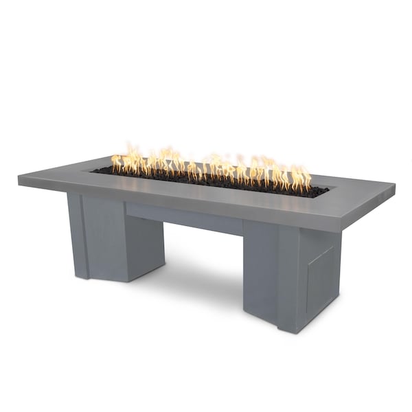 The Outdoor Plus 60 Alameda Fire Table Smooth Concrete, Match Lit w/Flame Sense Sys., Natrual Gray Conc. Top, Nat. Gas - OPT-ALMGFRC60FSML-NGY-GRY-NG