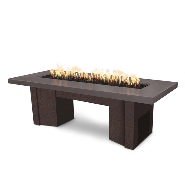 The Outdoor Plus 78 Alameda Fire Table Smooth Concrete, Match Lit w/Flame Sense Sys., Chestnut  Top, Liq. Propane - OPT-ALMGFRC78FSML-CST-CPV-LP
