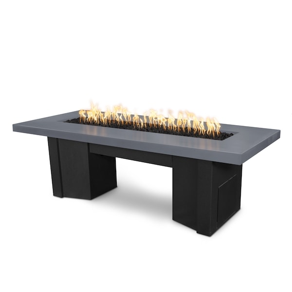 The Outdoor Plus 60 Alameda Fire Table Smooth Concrete, 12V Electronic Ignition, Gray Concrete Top, Liquid Propane - OPT-ALMGFRC60E12V-GRY-BLK-LP