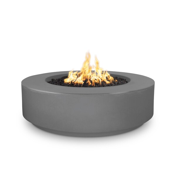 The Outdoor Plus 42 Round Florence Fire Pit, GFRC Concrete, Natural Gray, Plug & Play Electronic Ignition, Natural Gas - OPT-FL42EKIT-NGY-NG