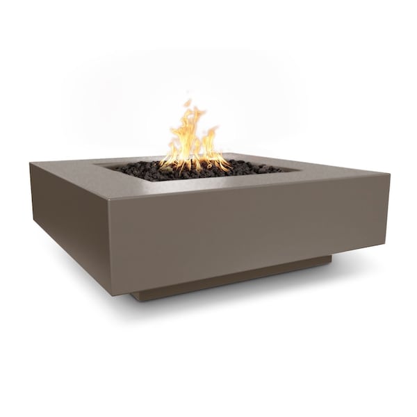 The Outdoor Plus 36 Square Cabo Fire Pit - GFRC Concrete - Chocolate - Match Lit - Liquid Propane - OPT-CBSQ36-CHC-LP