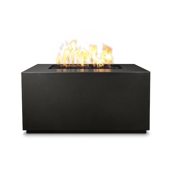 The Outdoor Plus 60 Rectangular Pismo Fire Pit - GFRC Concrete - Black - Match Lit - Natural Gas - OPT-2460-BLK-NG