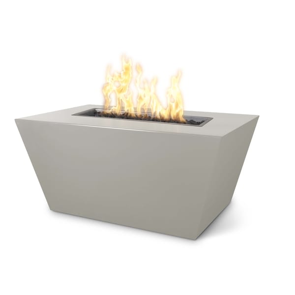 The Outdoor Plus 84 Rectangular Mesa Fire Pit, Powder Coated Metal, Pewter, Spark Ignition w/Flame Sense, Liquid Propane - OPT-PCTT8424FSEN-PEW-LP