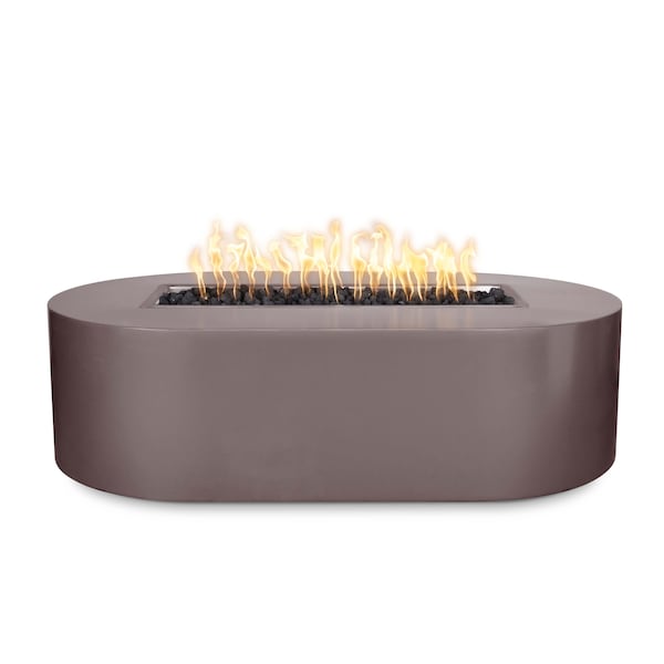 The Outdoor Plus 84 Rectangular Bispo Fire Pit - Powder Coated Metal - Java - Match Lit - Natural Gas - OPT-BSPPC84-JAV-NG