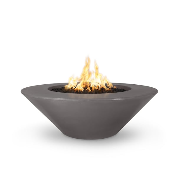 The Outdoor Plus 60 Round Cazo Fire Pit, GFRC Concrete, Chestnut, Low Voltage Electronic Ignition, Liquid Propane - OPT-CZNL60E12V-CST-LP