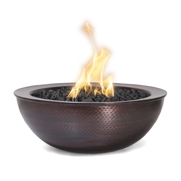 The Outdoor Plus 27 Round Sedona Fire Bowl - Copper - Match Lit - Liquid Propane - OPT-27RCPRFO-LP