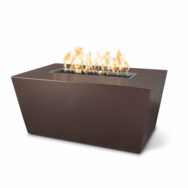 The Outdoor Plus 48 Rectangular Mesa Fire Pit, Powder Coated Metal, Spark Ignition w/Flame Sense, Liq. Propane - OPT-PCTT4824FSEN-CPV-LP