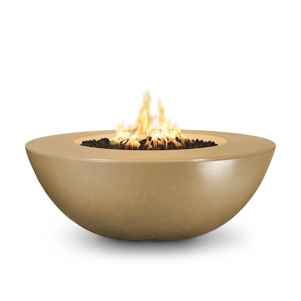 The Outdoor Plus 60 Round Sedona Fire Pit - GFRC Concrete - Brown - Match Lit - Liquid Propane - OPT-SEDWL60-BRN-LP