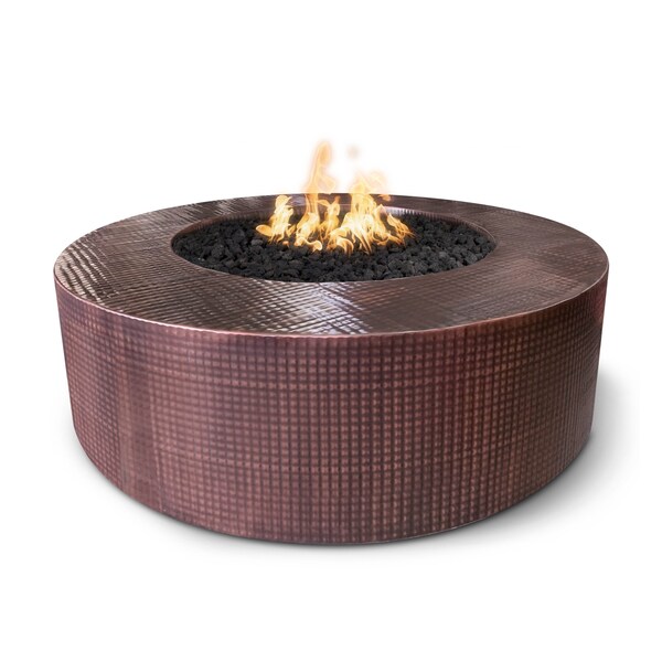 The Outdoor Plus 60 Round Unity Fire Pit - Copper - Plug & Play Electronic Ignition - Liquid Propane - OPT-UNYCP6018EKIT-LP