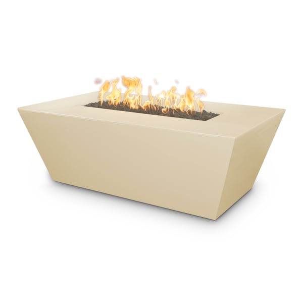 The Outdoor Plus 60 Rectangular Angelus Fire Pit, GFRC Concrete, Vanilla, Plug, Play Electronic Ignition, Liquid Propane - OPT-AGLGF60EKIT-VAN-LP