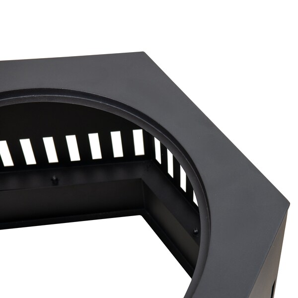 Sunjoy 28 in Smokeless Fire Pit with Ash Pan and Poker, Portable Wood Burning Fireplace, Black - A301060500
