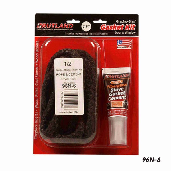 Rutland Grapho-Glas Stove Gasket Kit , 1/2in x 7ft Rope - 96N-6