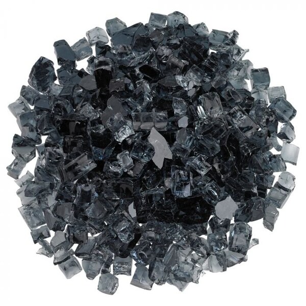 American Fire Glass 1/2 in Gray Fire Glass, 10 Lb Bag - AFF-GRY12-10