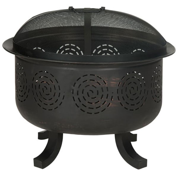 Safavieh 24 x 28 x 28 in. Negril Fire Pit, Copper and Black - PIT1016A