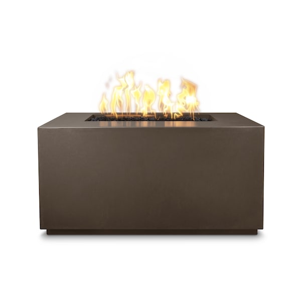 The Outdoor Plus 60 Rectangular Pismo Fire Pit, GFRC Concrete, Chocolate, Liquid Propane - OPT-2460E12V-CHC-LP