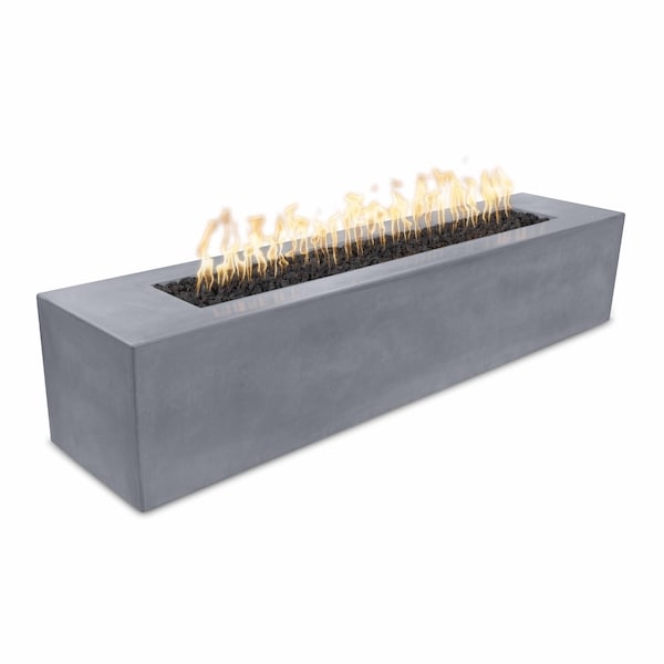 The Outdoor Plus 72 Rectangular Carmen Fire Pit, GFRC Concrete, Gray, Plug & Play Electronic Ignition, Liquid Propane - OPT-CRM7224EKIT-GRY-LP