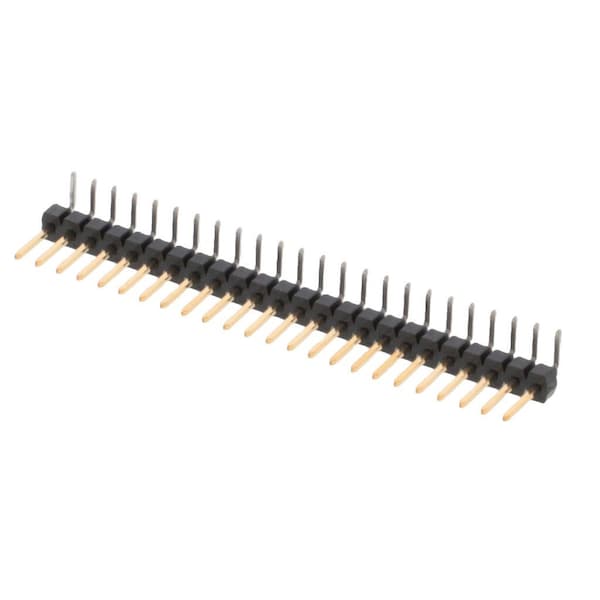 Molex Board Connector, 24 Contact(S), 1 Row(S), Male, Right Angle, 0.1 Inch Pitch, Solder Terminal, Black - 901210784